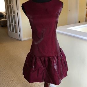 Maroon Metallic Mini Dress